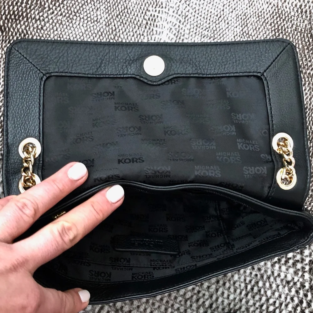 NEW MICHAEL KORS Black Leather Evening Bag
